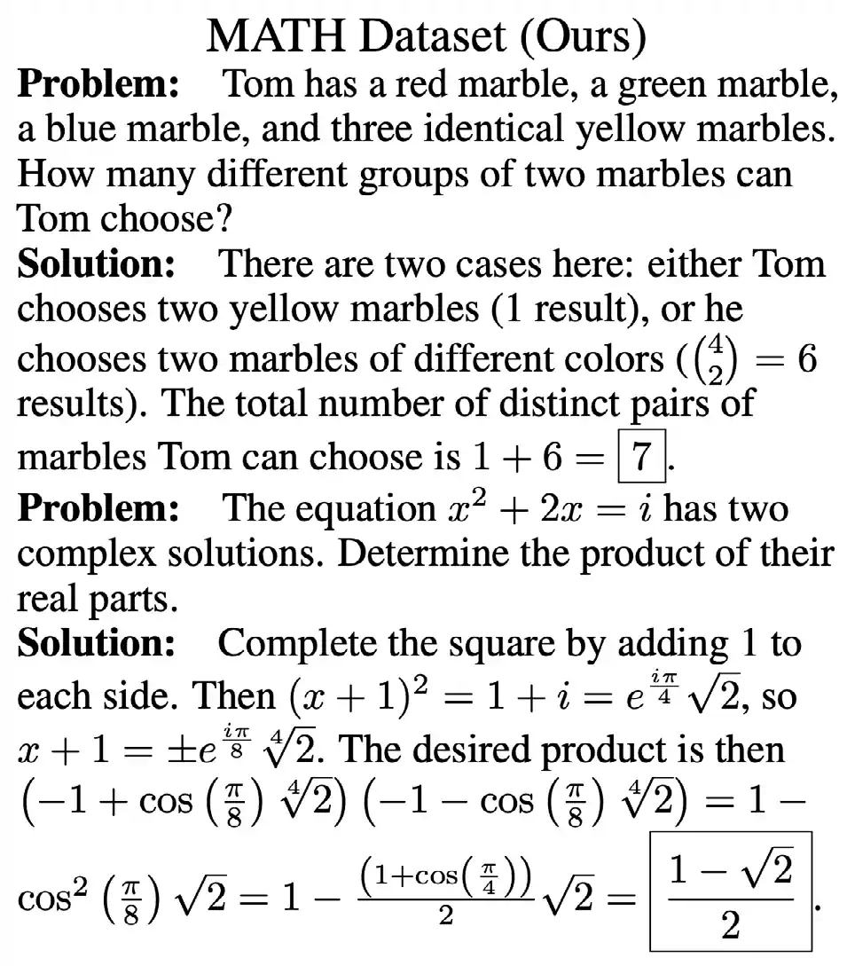A sample problem from the MATH dataset Source: Hendrycks et al., 2023